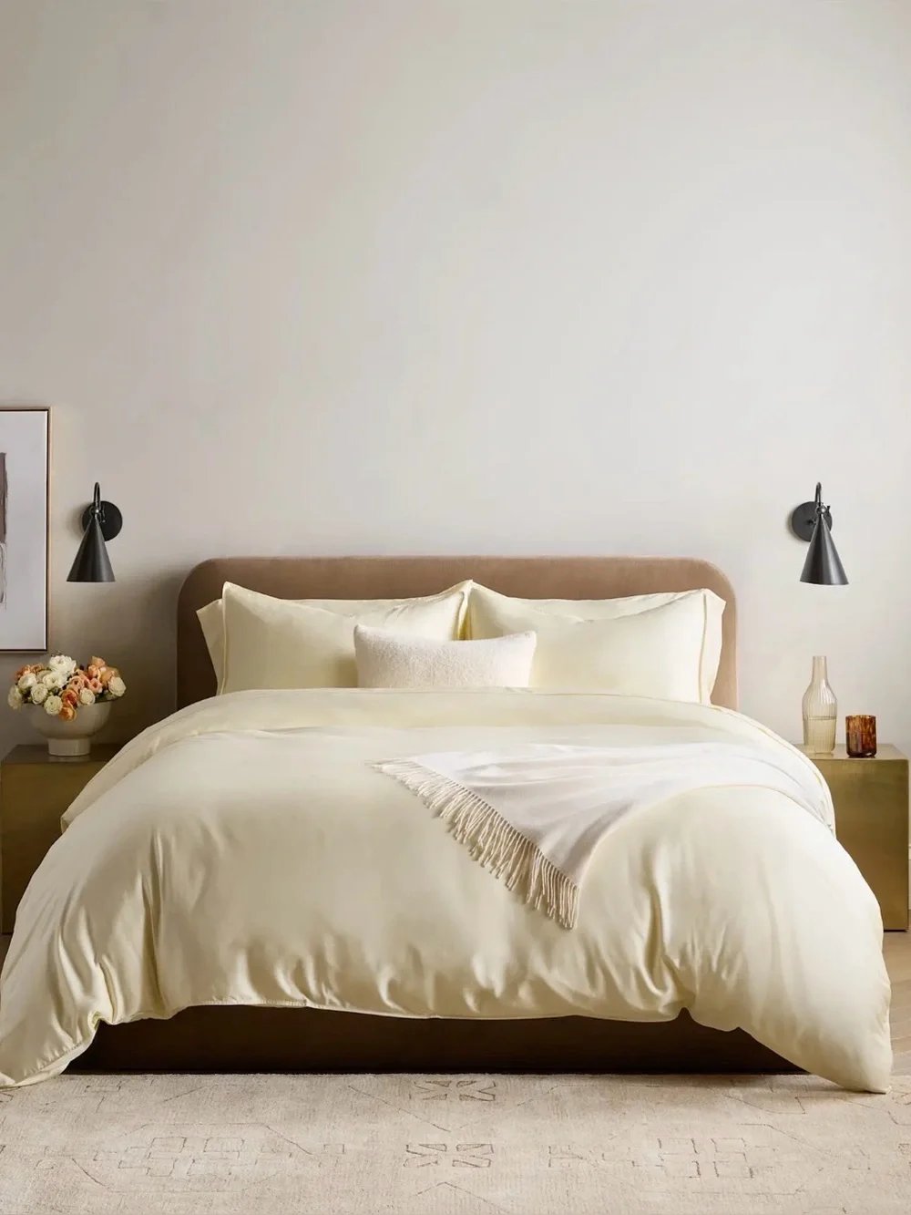 Quince Bamboo Duvet Cover Set– Twin – Butter Yellow NWOT OOS